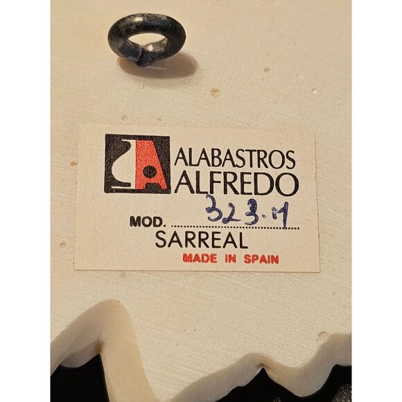 Pair of Spanish Alabastros Alfredo Sarreal Angels / Cherubs Wall Decor. - Picture 8 of 9